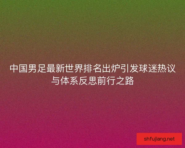 中国男足最新世界排名出炉引发球迷热议与体系反思前行之路